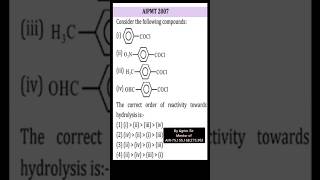 AIPMT-2007 | Rate of Hydrolysis | NEET | IIT-JEE | CBSE #neetpyqs #jeemain #trending