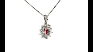 Celebrity 18ct White Gold Ruby and Diamond Cluster Pendant - 05190517 | Johnsons Jewellers Profile