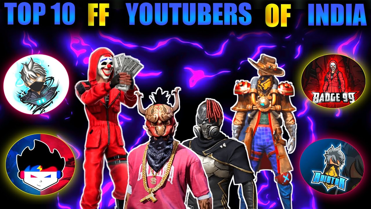 Top 10 Free Fire Youtube channels of India 🇮🇳 2022🔥 With most