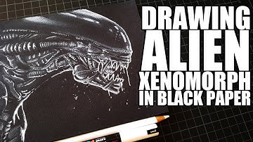 Drawing Alien Xenomorph (timelapse)