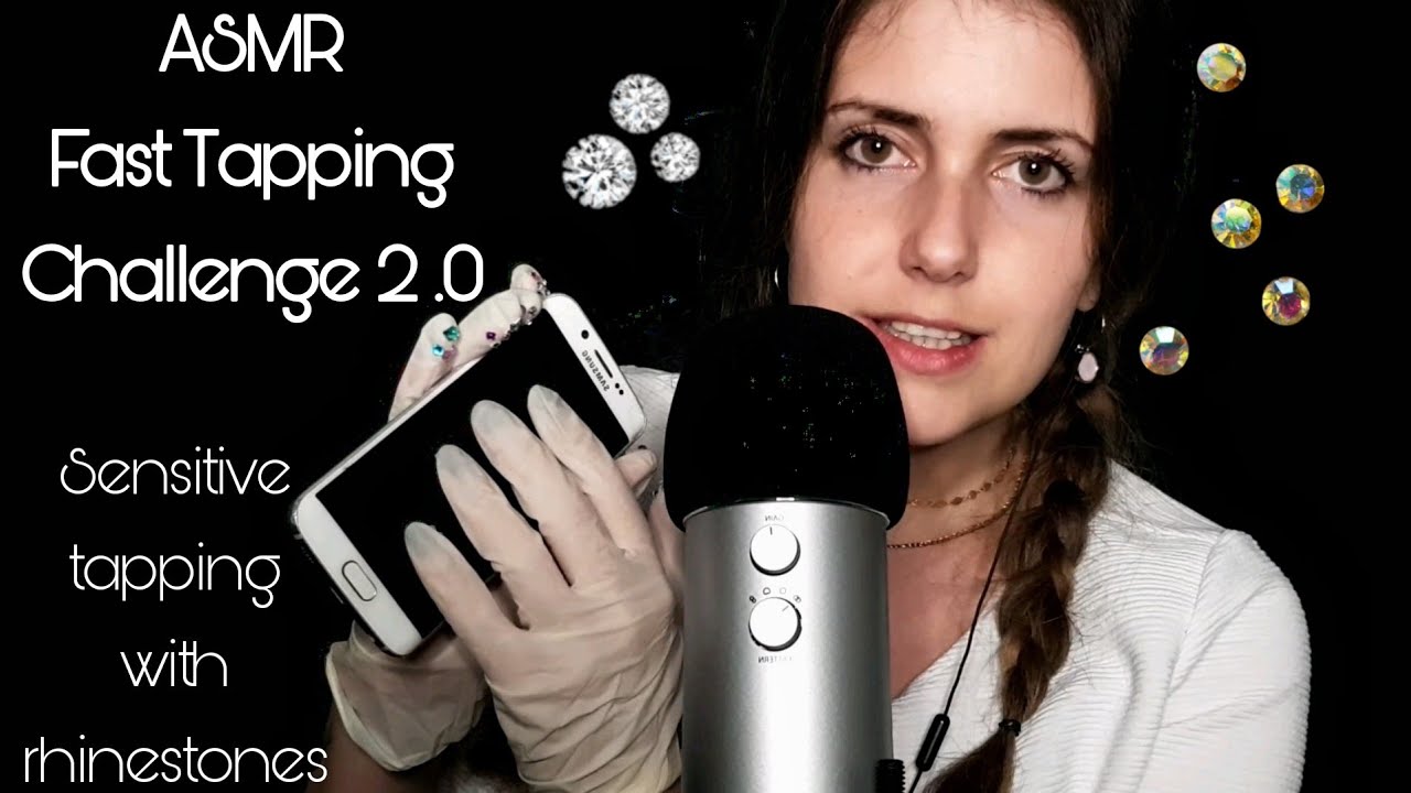 ASMR Fast tapping Challenge 2.0 | Sensitive tapping with rhinestones on ...