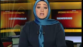 Woman Arab TV News Presenter in Satin Head Scarf Hijab