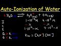 AutoIonization of Water, Ion Product Constant - Kw, Calculating H3O+, OH-, and pH Using Ice Tables