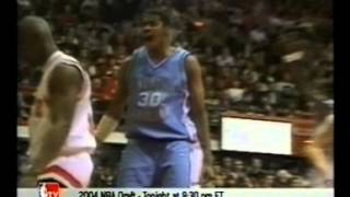 Celebrity Rasheed Wallace in bound alley oop dunk at UNC Wealth