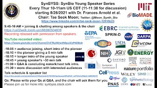 SynBYSS talks with Dr. Barbara Gerratana at the European Commission and Prof. Katie Galloway at MIT