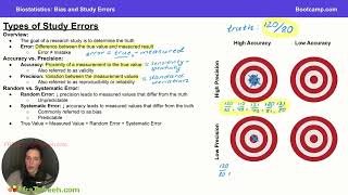 1 Types of Study Errors Biostatistics - Bias and Study Errors
