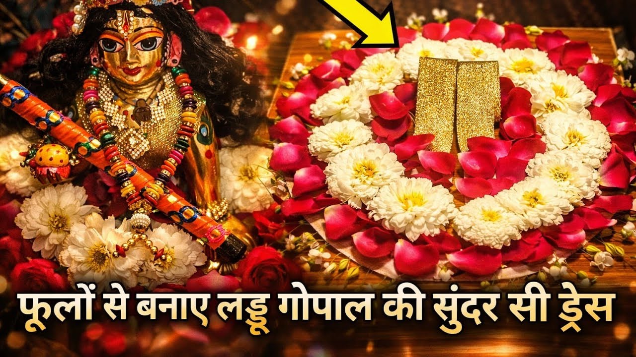 सिर्फ ₹20 में लड्डू गोपाल की सुंदर ड्रेस 🌸 | फूलों से बनाएं आसान तरीका 