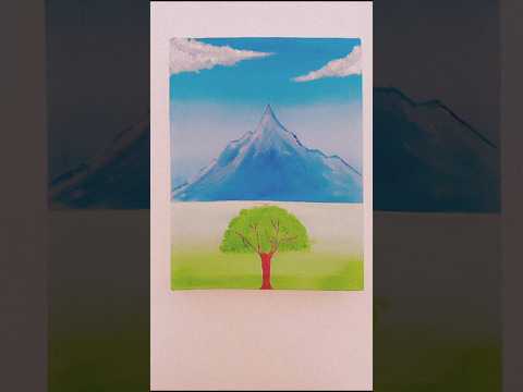 Acrylic Mountain painting #art#mountainpaintung#viral#shorts#trensing#headlights