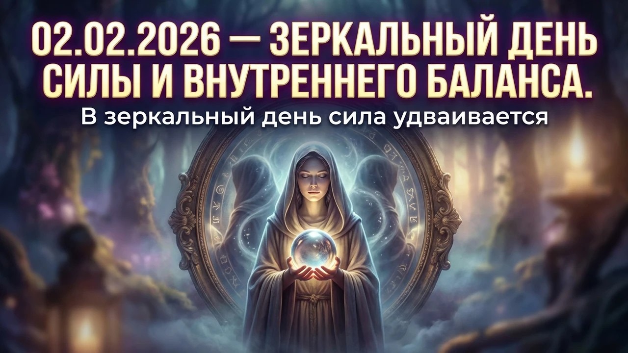 Внимание! 2 февраля 2026 - уникальный день! 02.02.2026 — зеркальный день силы и внутреннего баланса
