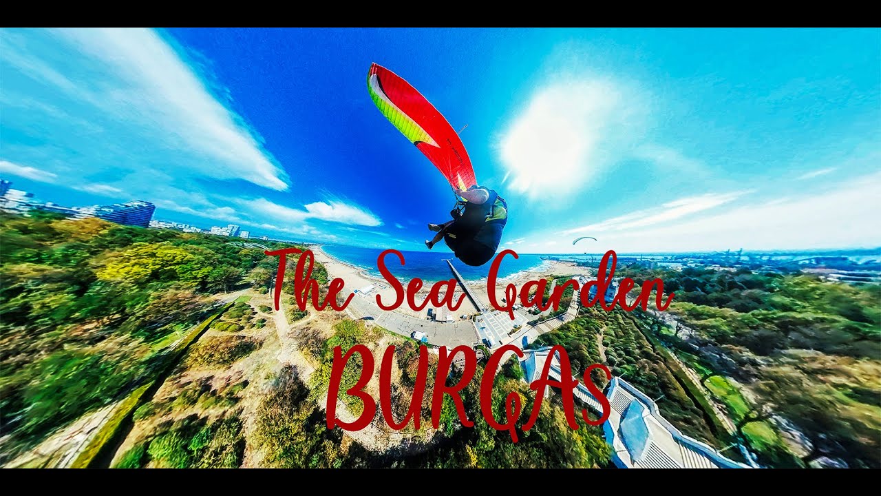 The Sea Garden Burgas, Bulgaria. Costal Soaring Paragliding Flight