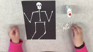 Kids Craft: Q Tip Skeleton