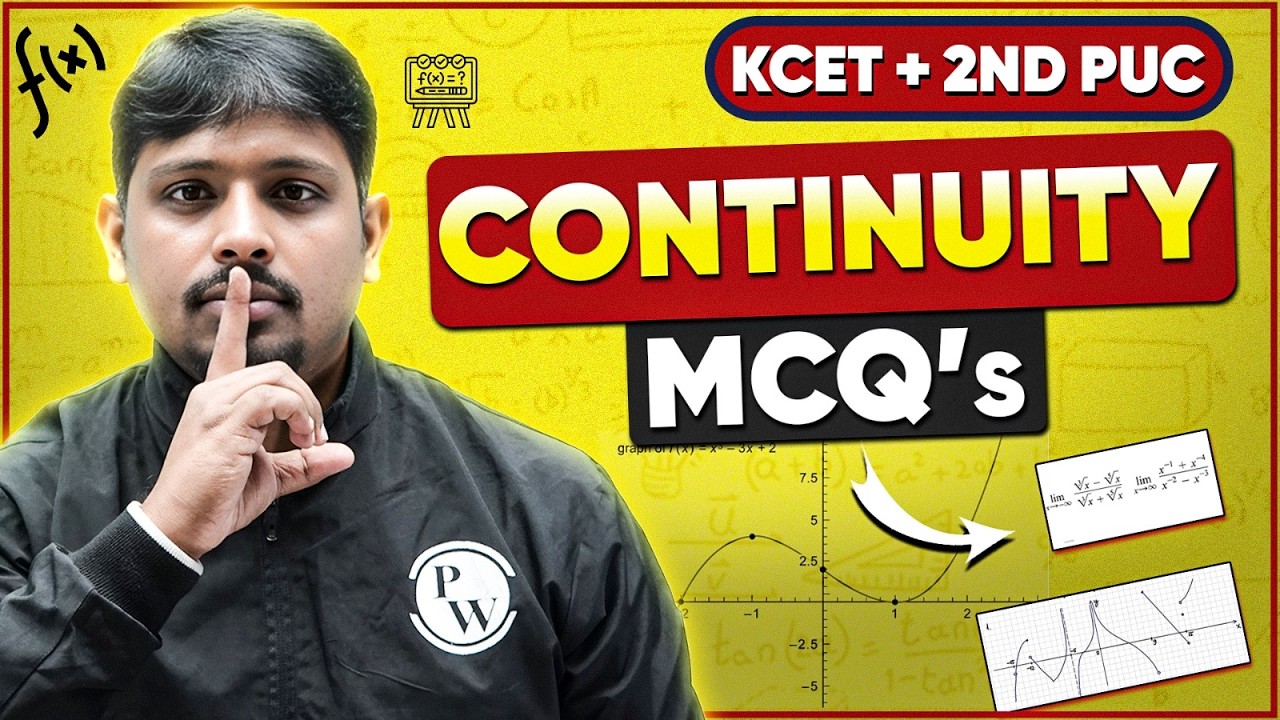 Continuity | Maths | MOST IMP MCQs | KCET + 2nd PUC💥