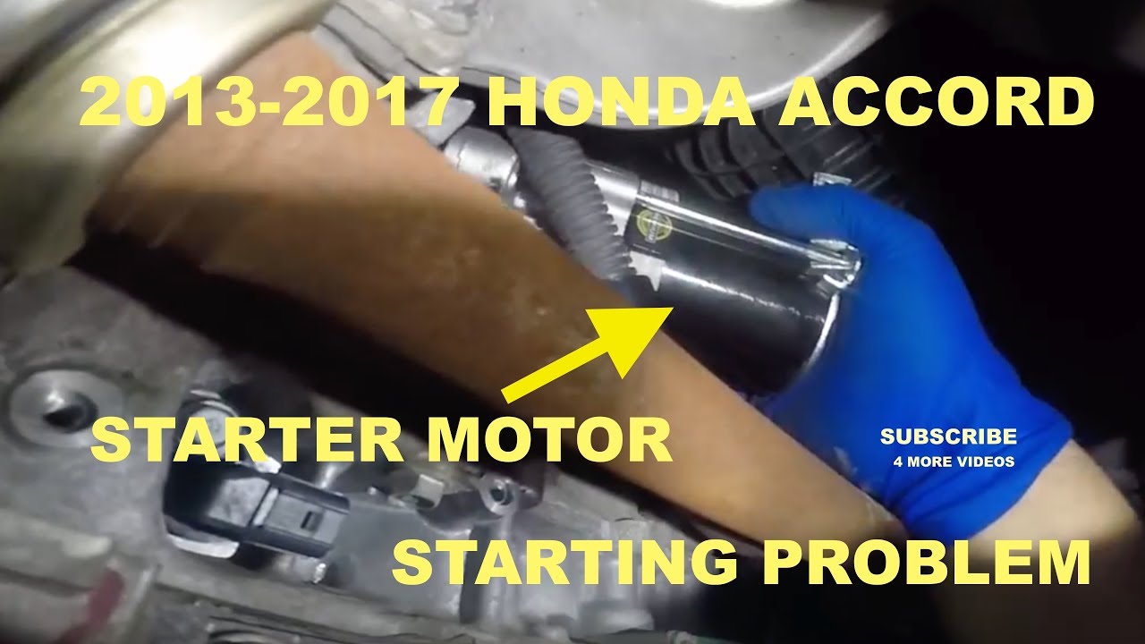 2014 Honda Accord How to change the Starter Motor - YouTube