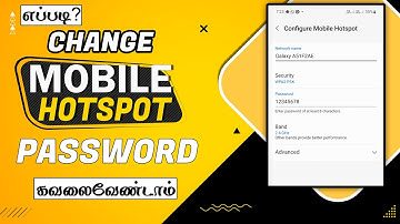 How To Change Mobile Hotspot Password in Tamil