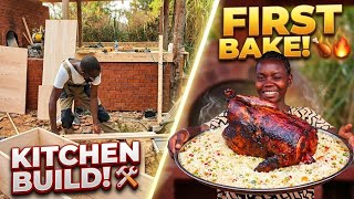 FIRST BAKE in Our Traditional Village Oven! 🔥 Juiciest Roast Chicken & Building Kitchen Cabinets