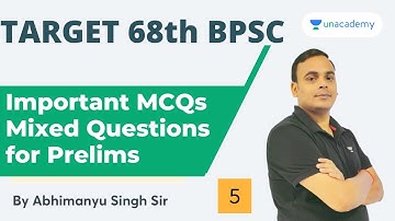 Target 68th BPSC Prelims | Important MCQs Questions | Abhimanyu Singh | Unacademy BPSC