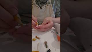 Paper clay bird beaks for mixed media (2 of 3) Adding color