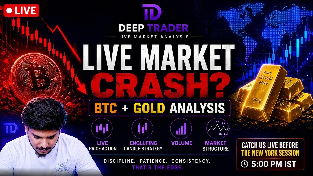 Deep Traders 🔴 LIVE BTC & GOLD Trading | Price Action + Market Structure | Telugu+ ...