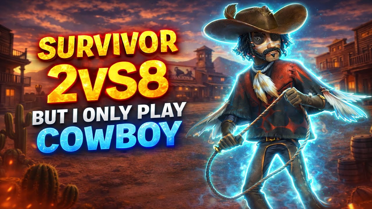 Survivor 2 vs 8 with Cowboy Only  l Identity v