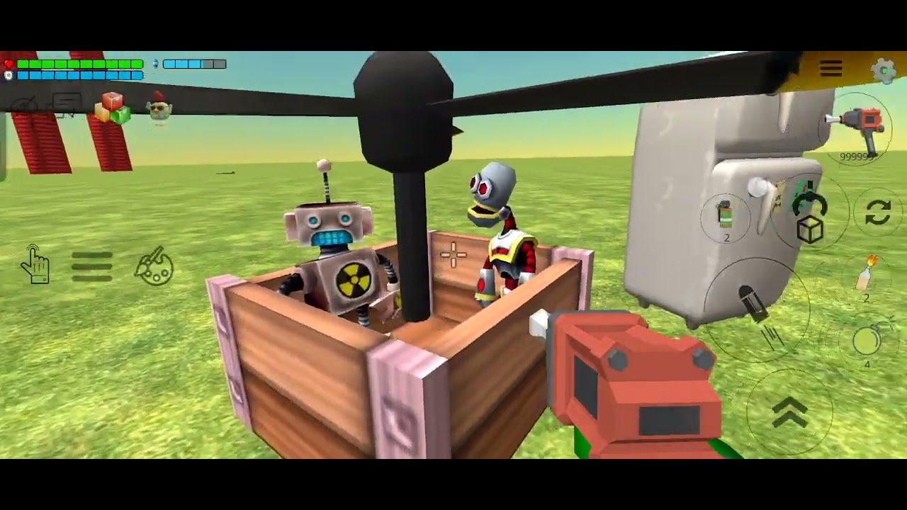 Zab jugando chicken gun. Mostrando mis edificios, torres y robots parte 1.