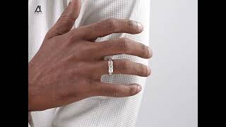 14K Yellow Gold Baguette Lab Grown Diamond Men's Wedding Band@AdamantJewels