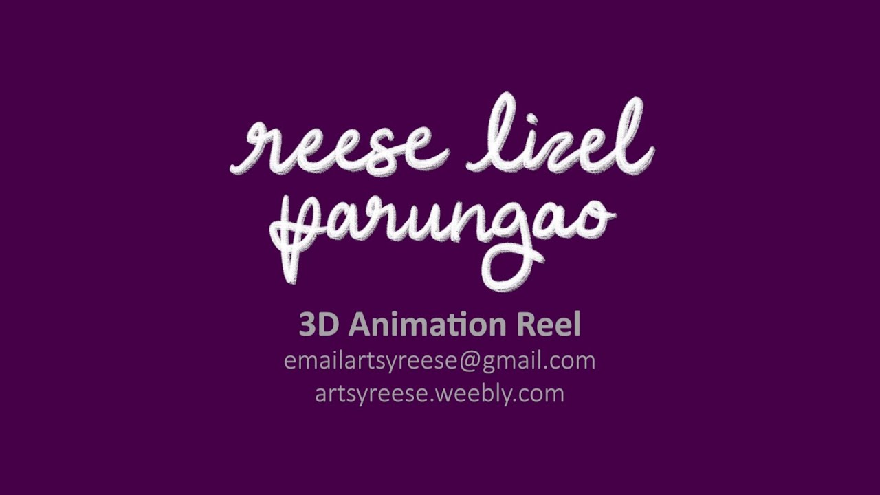 Reese Lizel Parungao - 3D Animation Demo Reel