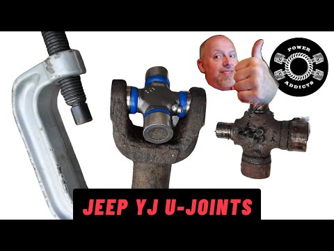 How to change Jeep YJ front U-Joints with a Ball Joint Press #poweraddictscrew