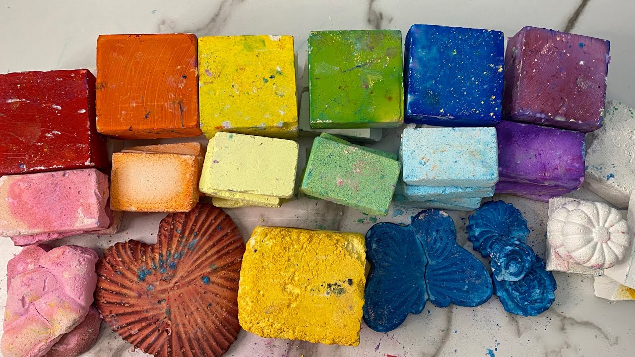 Rainbow Dyed Chalk + Soft Powdery Reformed Rainbow 🌈 ASMR Video - YouTube