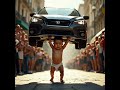 Baby Power Unleashed: Lifting AND Moving a Car!