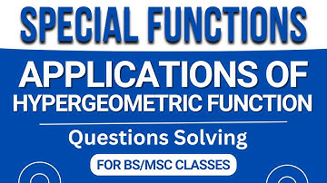 Hypergeometric Function | Question Solving in Urdu/Hindi | Special Functions for BS/MSc Mathematics