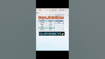 Discover current stock prices with google sheets! #sayasolutions #googlesheets