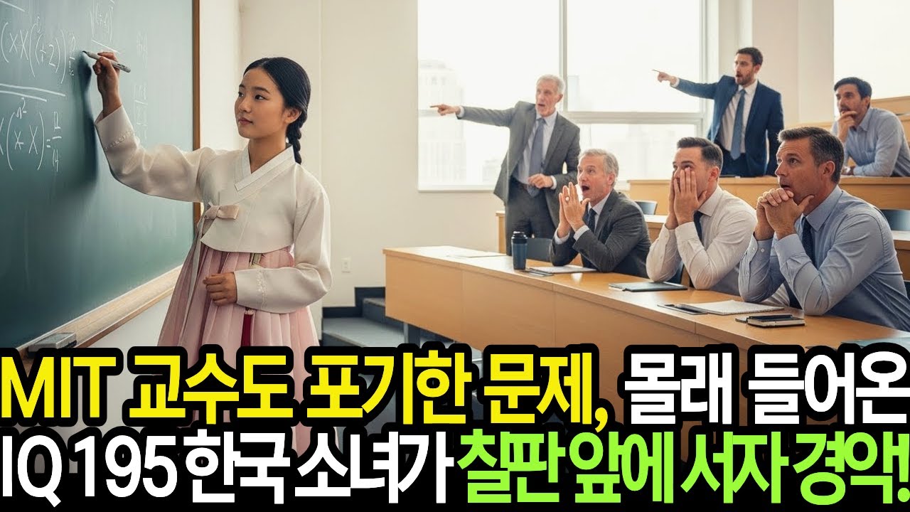 MIT 교수도 포기한 문제, 몰래 들어온 IQ 195 한국 천재 소녀가 칠판 앞에 서자 경악!