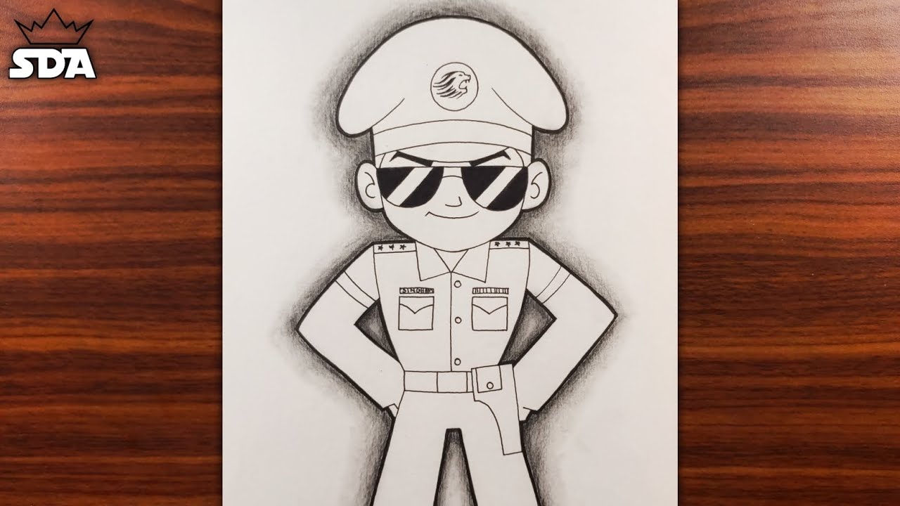How to Draw Little Singham | Easy Cartoon Drawing for Kids