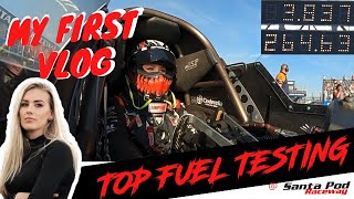 MY FIRST VLOG 😱 Top Fuel testing at Santa Pod Raceway