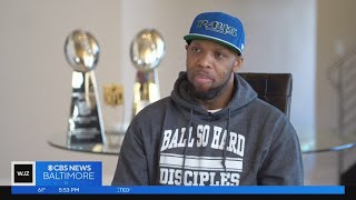 Ravens legend Terrell Suggs talks with WJZ's Rick Ritter about induction into Ring of Honor
