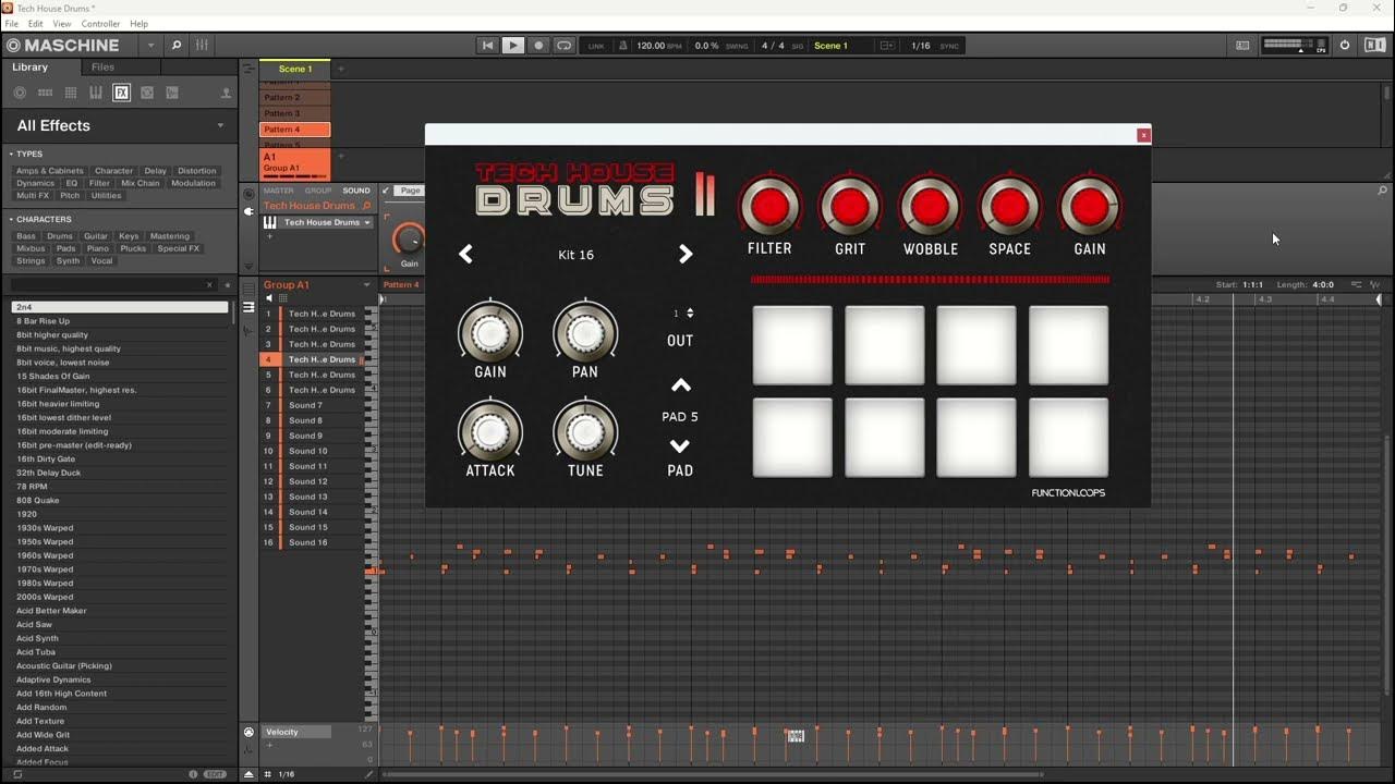 Tech House Drums Virtual Instrument Plugin Showcase Live in Action