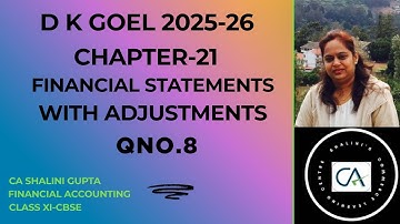 Financial Statements with Adjustments Q8 Solution | Class 11 Accounts DK Goel Chapter 21 | CBSE 2026