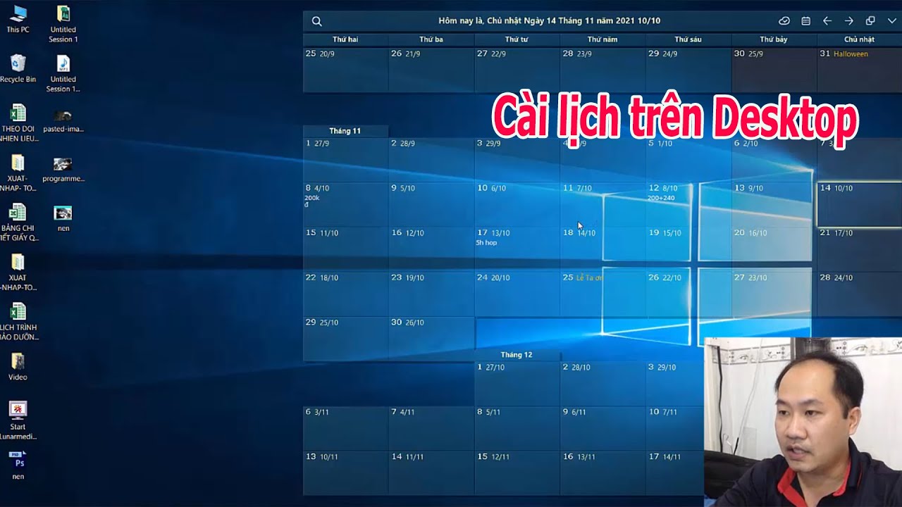 Hướng dẫn cài ứng dụng lịch Desktop calendar trên màn hình máy tính ...