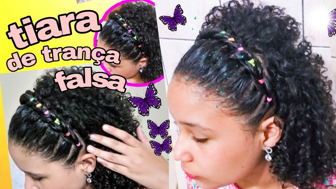 PENTEADO INFANTIL TIARA de trança falsa colorida cabelo cacheado#28 *  ligas* - thptnganamst.edu.vn