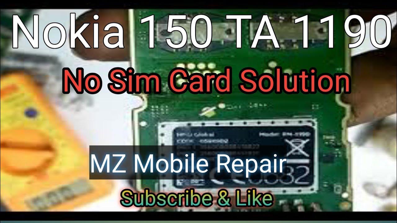 Nokia 150 taal 1190 No Sim Card Solution Sim Card Not Working