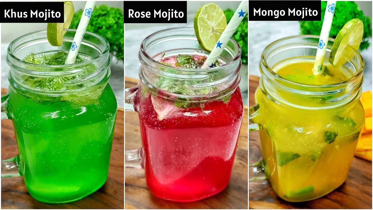 3 Type Of Mojito Recipe Khus Mojito Rose Mojito Mango Mojito