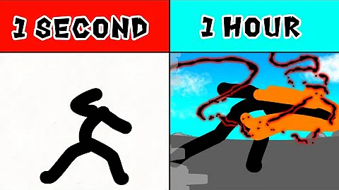 Stickman BLACK FLASH animation in 1 second VS 1 hour | @flipaclip