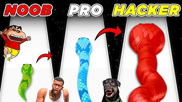 FRANKLIN, SHINCHAN AND CHOP PLAY SNAKE RUN RACE | NOOB PRO HACKERS | dream squad