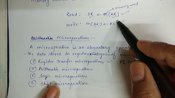 Memory transfer // Arithmetic Micro operations