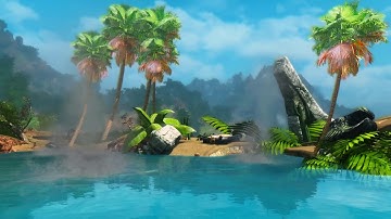 Animated Desktop Wallpaper   Tropical Skyrim 2   Hot Springs