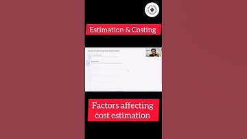 Factors Affecting Cost Estimation | Estimation and costing | #estimationandcosting #shortsvideo