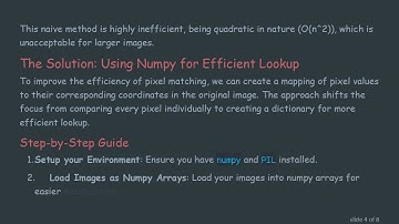 Speed Up Pixel Matching Using Numpy in Python