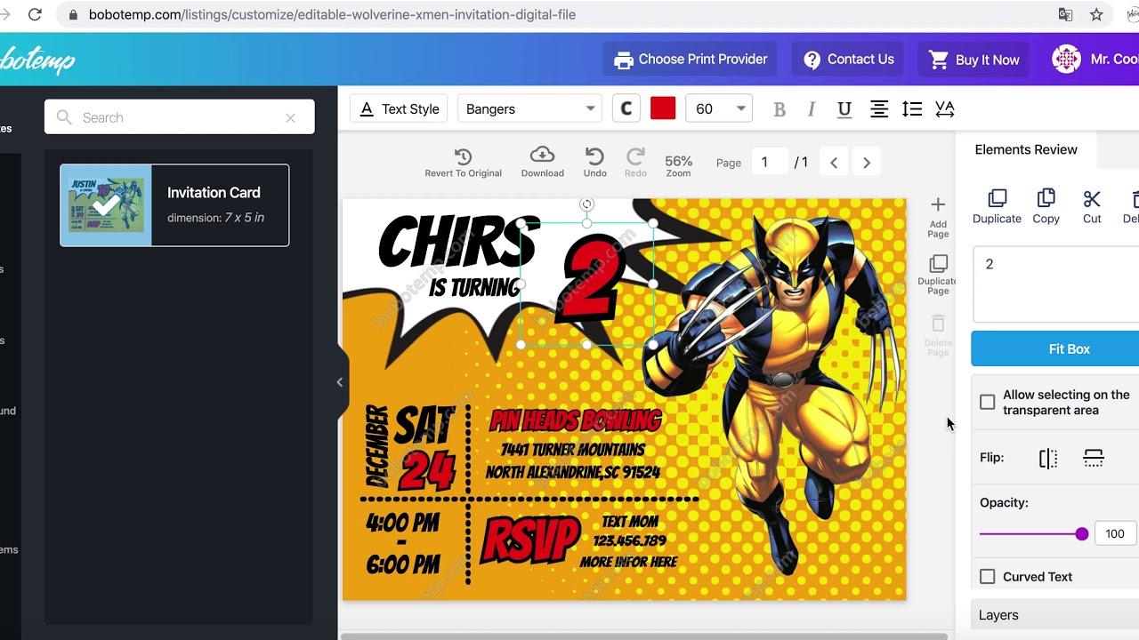 Xmen Wolverine Birthday Invitations Custom Wolverine