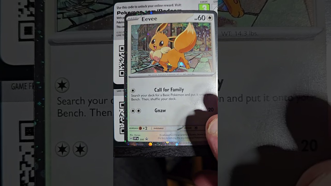 Цена промо-карты Eevee, раскрытие кода