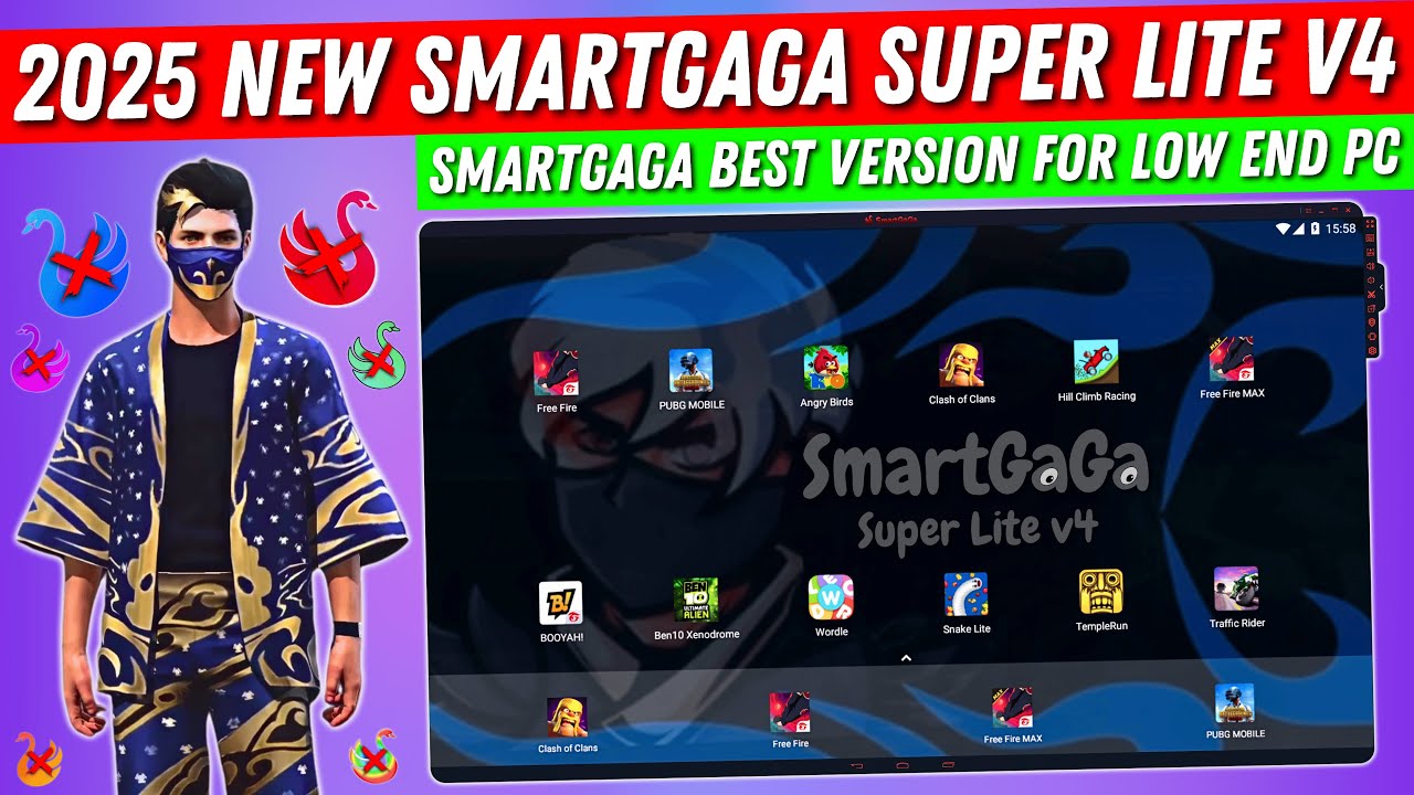 SmartGaGa Super Lite v4 New Emulator For Free Fire Low End PC | SmartGaGa Best Version For PC (2025)